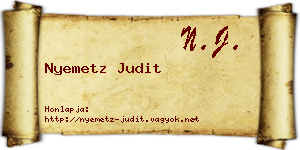 Nyemetz Judit névjegykártya